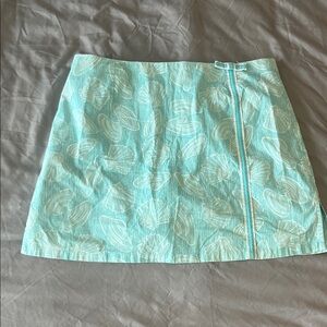 Lilly Pulitzer Aqua Leaf Mini Skirt
